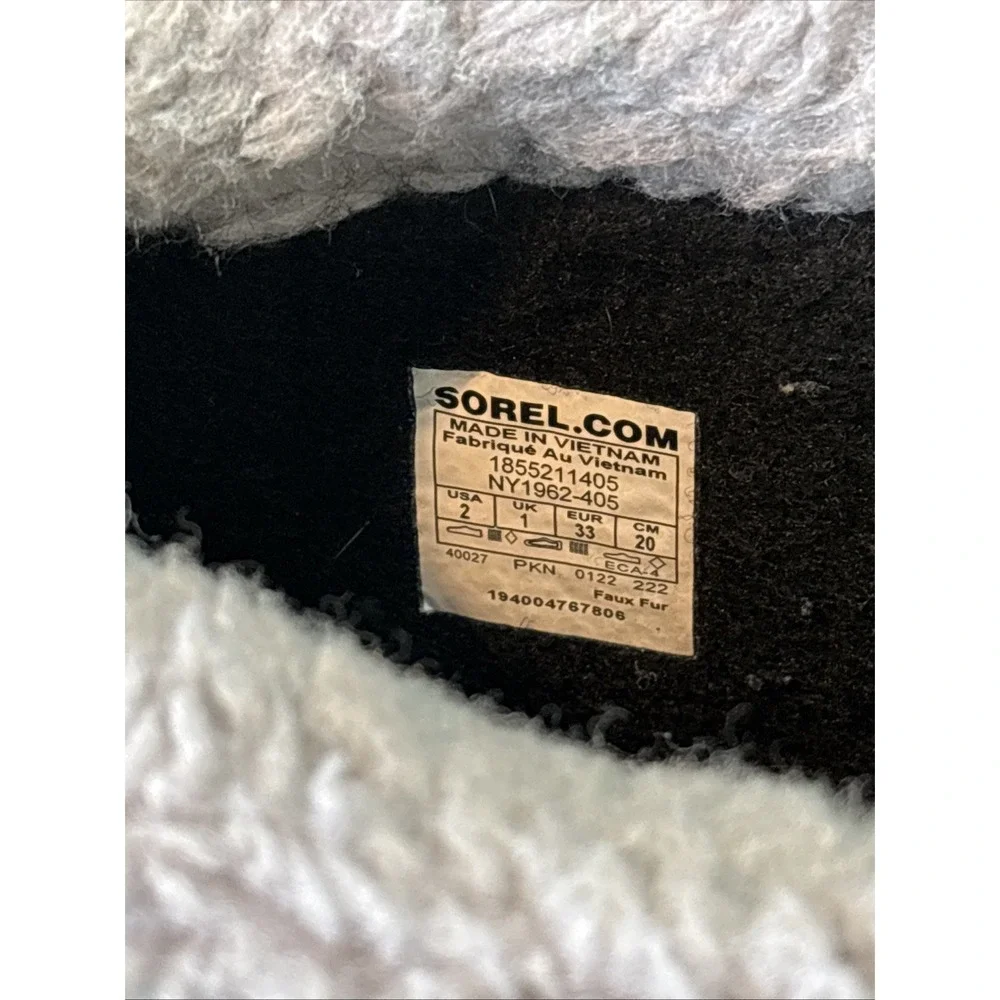 Sorel Kids Winter Boots Size 2 Blue Waterproof Faux Fur Lined‎ Snow Boots